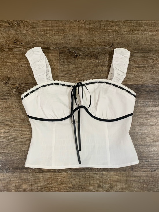 Sienna Sky Tops - Sienna Sky White Babydoll Bustier Top Women’s Medium Smocked Back